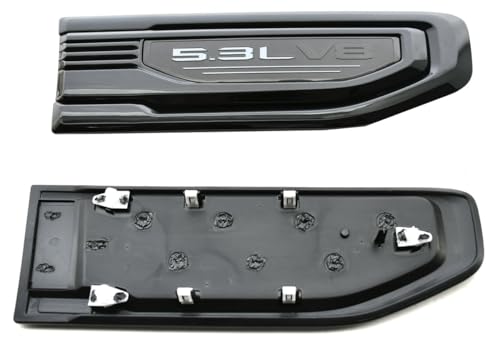 Image of Pair New 5.3L V8 Vent Emblems Kit 3D Driver Passenger Side Badge Compatible with 2019-2026 GMC Sierra GM 85160715 86532094 (5.3L V8-Black Grey)