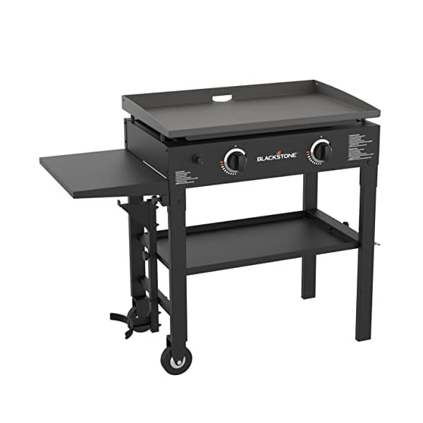 Blackstone Flat Top Gas Grill Griddle 2 Burner Propane Fuelled Rear Grease Management System, 1517, Outdoor Griddle Station for Camping, 28 inch
