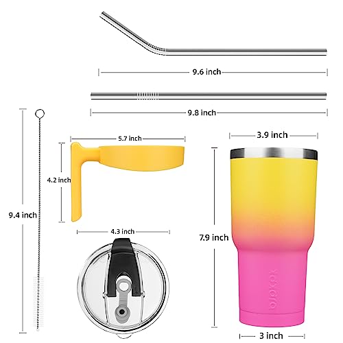 Image of BJPKPK 30 oz Tumbler with Handle & Straw, Insulated Stainless Steel Mug