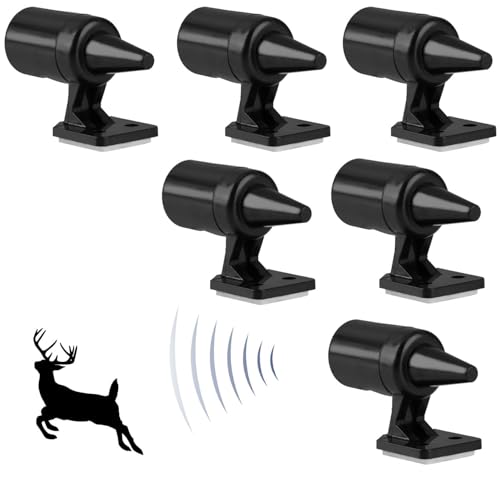 YUBBYSTU 6-Pack sifflet ultrason anti gibier, Sifflets de Cerf d'Avertissement de la Faune Ultrasonique, Sifflets de Cerf Avertissement, Sifflet de Cerf Avertissement Voiture Véhicules Motos (Noir)
