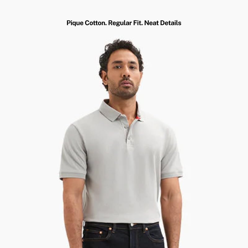Image of LUDIC Core Polo T-Shirt, Dailymove Collection | Regular Fit | Stand-up Collars | 100% Organic Cotton, 240 GSM | Lightweight & Comfortable |Everyday Essential | Polo T-Shirt for Men