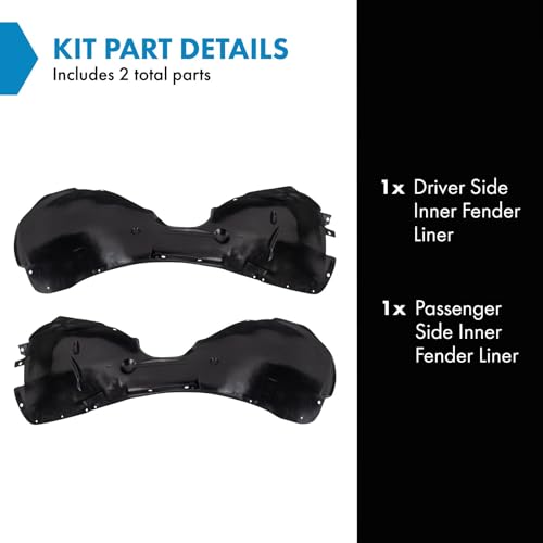 Image of TRQ Inner Fender Liner Set Compatible with 2009-2013 Volvo C30 VO1248115 VO1249115