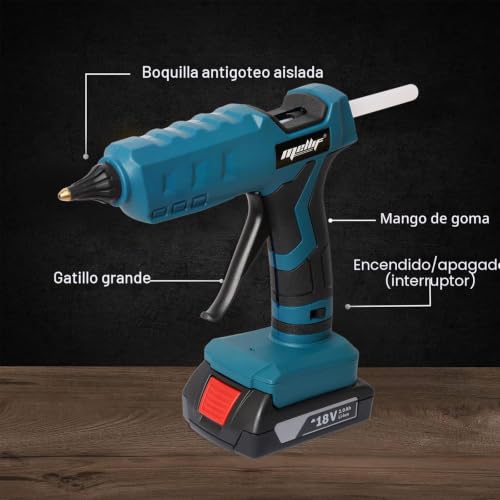 Miniatura 2 de Pistola De Pegamento Inalámbrica Para Batería Bosch 18v Gba Gba Procore Mellif, Pistola De Pegamento De Precalentamiento Rápido, Con 20 Piezas De Barras De Pegamento De Tamaño Completo De 11 Mm Para