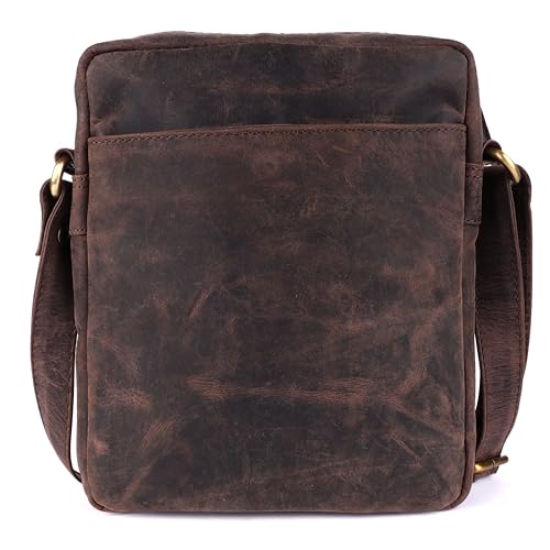 Image of Premium Genuine Leather Messenger Sling Bag for Men & Women - Multipurpose Crossbody Bag with Adjustable Strap & Multiple Pockets for Travel, Office, Work, College & Daily Use