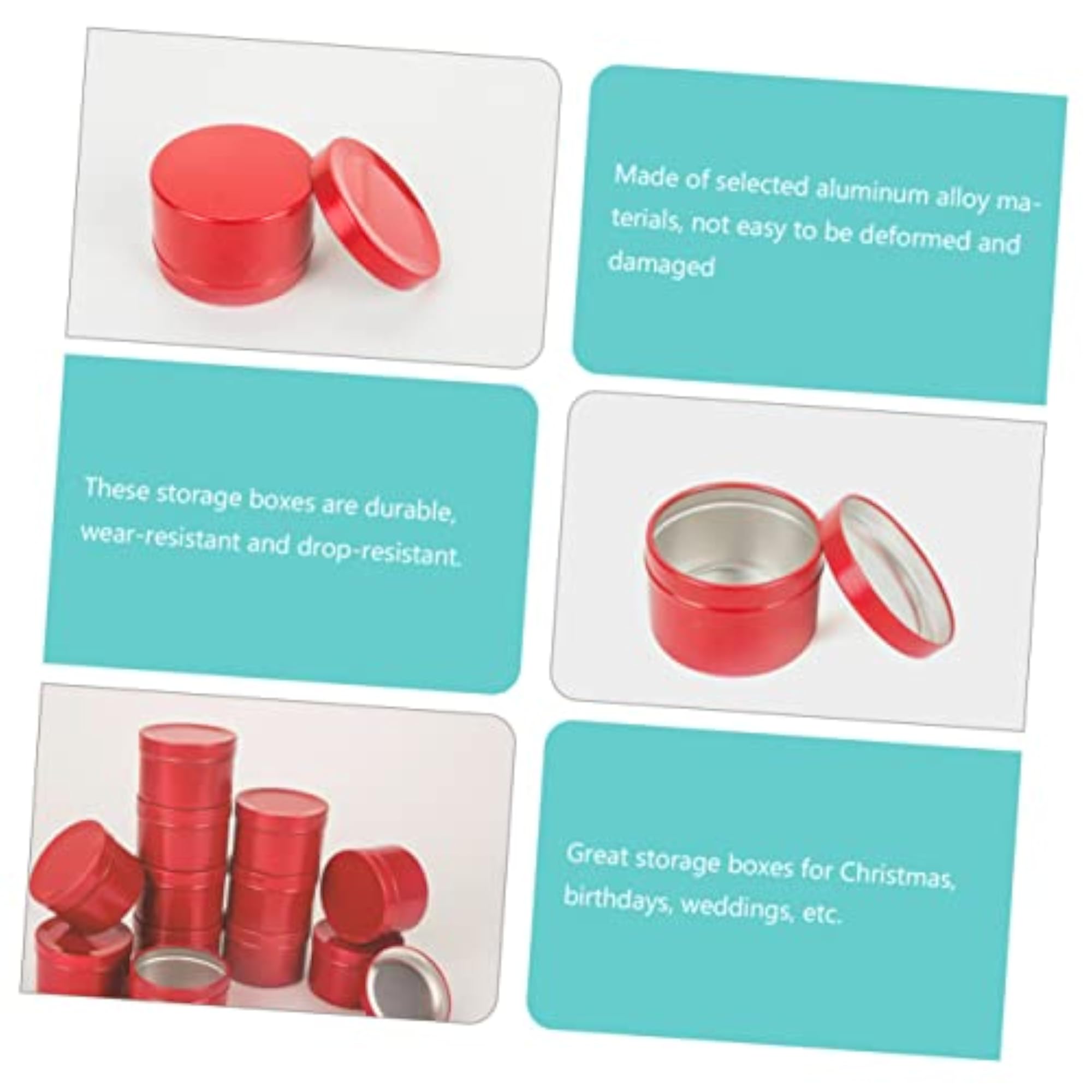 6pcs Aluminum Cosmetic Containers for DIY Candle Making