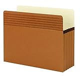 Smead Easy Grip File Pocket, Straight-Cut Tab, 5-1/4' Expansion, Letter Size, Redrope, 10 per Box (73209)