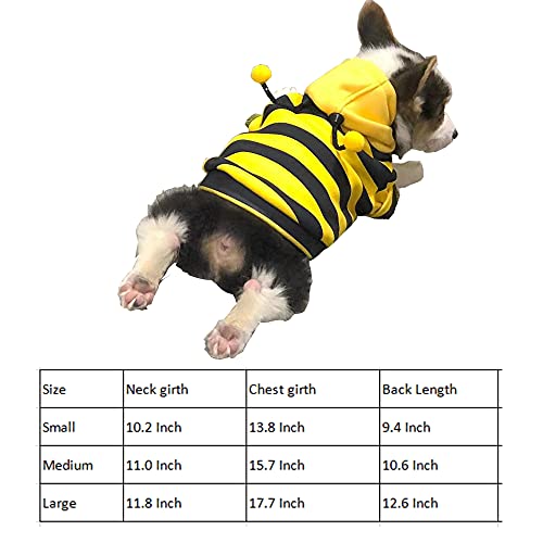 Anelekor Pet Bee Halloween Costume Dog Hoodies Cat Holiday Cosplay Warm Clothes Puppy Cute Hooded Coat Christmas Outfits For Cat And Small Dogs (Yellow, X-Small), Xs #TOP2