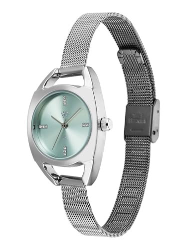 Image of Fastrack Vyb Spotlight with Quartz Analog Light Blue Dial Steel Stainless Steel Strap Watch for Girls - FV60129SM01W