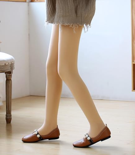 FANCAME Fleece Lined Ballet Tights for Girls, Toddler Thermal Footed Dance Tights Warm Thick Microfiber Cozy Stockings4