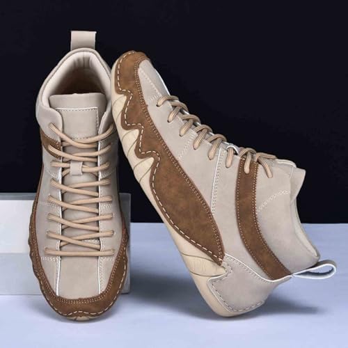 BHDJK Men'S Waterproof High Top Chukka Boots Casual Comfor Light Non-Slip Lace-Up Booties For Hiking Camping Driving (khaki,11) by BHDJK - Used condition - Image 3