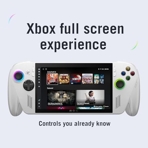 Image of ASUS ROG Ally 7 inch FHD 120Hz Gaming Handheld, AMD Ryzen Z2 A Processor, 16GB LPDDR5 RAM, 512GB PCIe SSD, Windows 11 Portable Gaming Console, Touchscreen, 128GB MicroSD Card, White