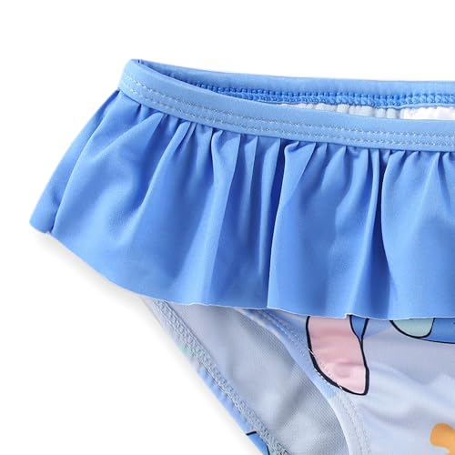 Image of Disney Minnie Mouse Stitch Girls UPF 50+ Long Sleeve Rash Guard and Bikini 2-Piece Swimsuit Set for Toddler to Big Kids