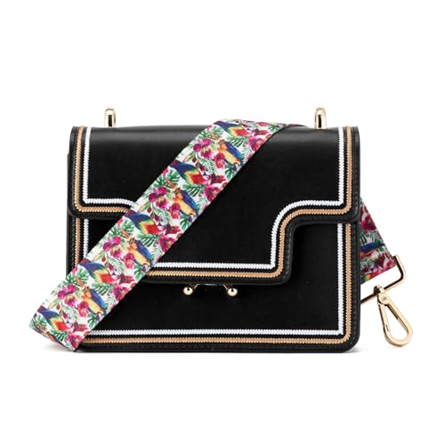 Image of ZOOEASS Wide Shoulder Strap Adjustable Replacement Belt Guitar Style Crossbody Bag Handbag Strap Multicolor Canvas Straps(Wide:1.5in)(Color44)