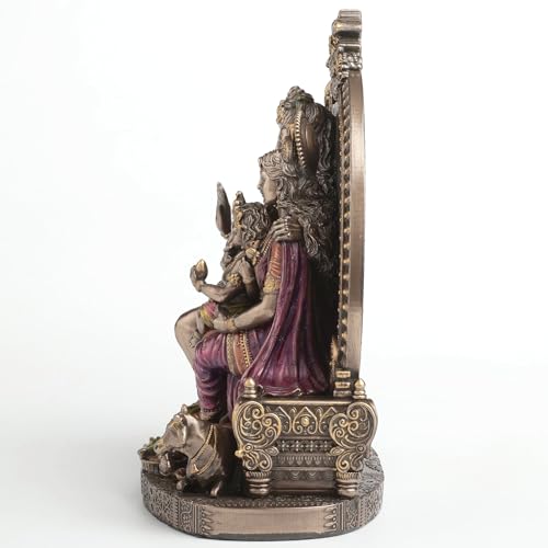 Estatua Lord Shiva con Familia Parvati Ganesha y Kartikeya 7.38 pulg miniatura 2