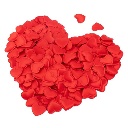 Veemoon 300 Piezas de Confeti en Forma de Corazón 3.5 Cm, Pétalos Artificiales de Papel Rojo para Decoración de Bodas y San Valentín, Adorno Romántico Reutilizable para Mesa y Fiesta