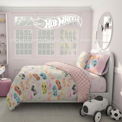 image for Hot Wheels Girls Kids Bedding Super Soft Comforter and Sheet Set with 