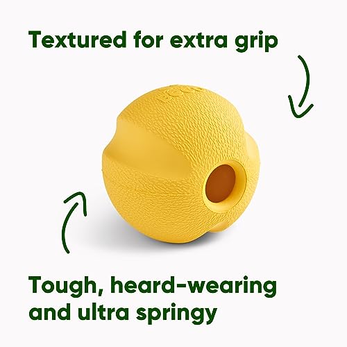 Beco Hundespielzeug - Naturkautschukball zum Apportieren, Spielzeug für Hunde, leicht zu Finden, leuchtende Farben - Gelb