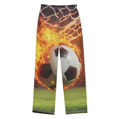 Pajama Pants Soccer Flying with Fire Long Sleep Pants Lounge Bottoms