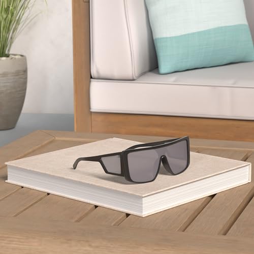 FEISEDY Rectangle Oversized Shield Sunglasses for Women Men Futuristic Rectangula Flat Top One Piece Shades B90372