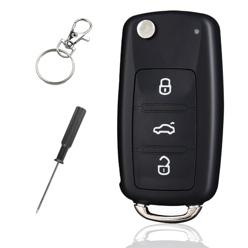 Aihoom Folding Car Key Shell with Keychain and Screwdriver, 