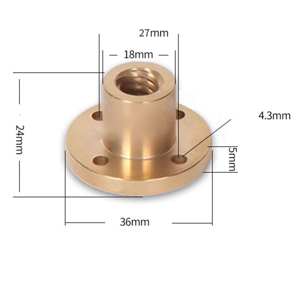 Gewindestange aus Edelstahl, 1 Stück, 3D-Druckerteile T12, Länge 100–1000 mm, Steigung 4 mm, 2 mm Trapezschrauben aus Edelstahl mit Kupfermutter