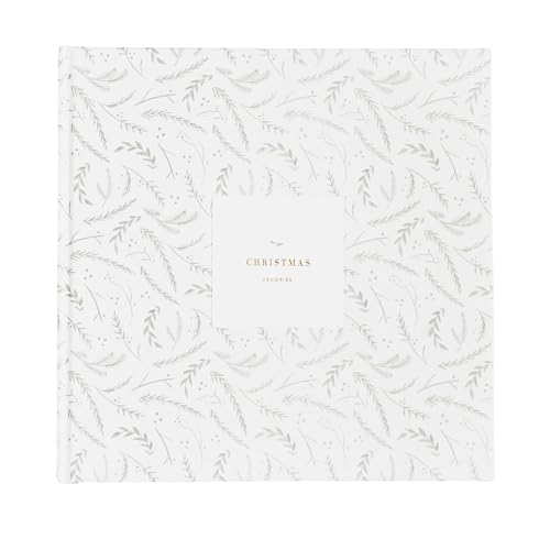 Promptly Journals, Our Christmas Memories: A Family Traditions Keepsake (Pine Boughs, White, Linen) | 30-Year Christmas Journal | Traditions Christmas Journal | Family Gifts