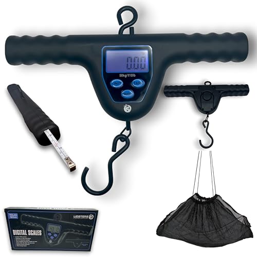 LIDSTERS FISHING DIGITAL SCALES T BAR CARP COARSE HOOK lbs/kg + WEIGH SLING