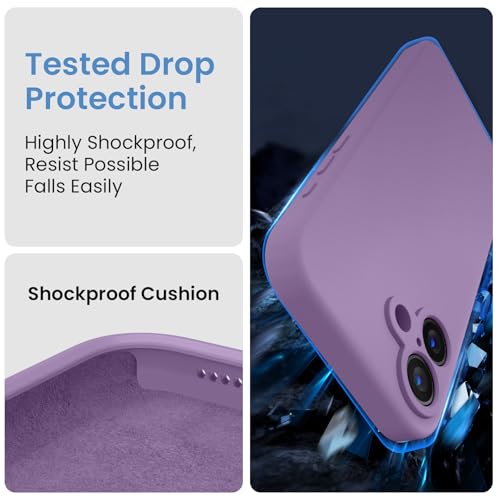 Image of FireNova Designed for iPhone 16 Case, Silicone Upgraded [Camera Protection] Phone Case, Soft Anti-Scratch Microfiber Lining Inside, 6.1 inch, Light Purple