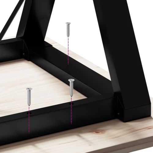 Pieds de table à manger en Y noir 140x60x73 cm en acier robuste - 8
