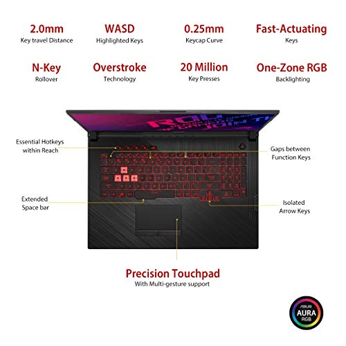 Image of ASUS ROG Strix G G731GT-H7114T 17.3 inch FHD 120Hz Gaming Laptop GTX 1650 4GB Graphics (Core i7-9750H 9th Gen /8GB RAM /512GB NVMe SSD /Windows 10 /One-Zone RGB KB /2.85 Kg), Black