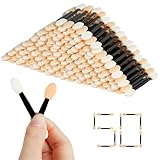 BUTBU 50 Stk Lidschattenapplikatoren, Einweg-Schwämmchen für Lidschatten, doppelseitige Lidschattenapplikatoren, doppelseitige ovale Schwamm-Lidschattenpinsel für Eyeliner, Augen-Make-up