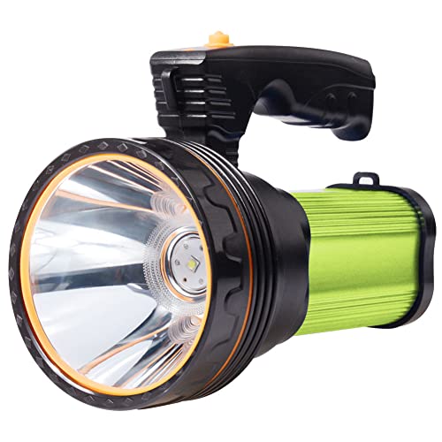 Eornmor High Power LED Rechargeable Spotlight 35W Super Bright Handheld Flashlight 7000 Lumens, IPX45 Waterproof Large LED Flashlight High Lumen Spot Light Portable Searchlight Floodlight