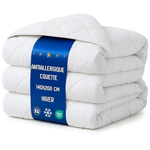 Amazinggirl Couette 200x140 cm - edredon Hiver 1 ou 2 Personne et couettes pour lit sans Housse Blanche en Microfibre 140 x 200 cm Oeko-Tex