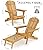 Outdoor Wooden Folding Adirondack Chair with Retractable Ottoman, Pre-Assembled BackRest & SeatBoard, Wood Patio Chair for Garden Backyard Porch Pool Deck Firepit