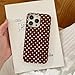 Reezaddin Brown Polka Dot Phone Case for iPhone 15 6.1in,Retro Vintage Cute Aeshtetic Classic Minimalist Chic Pattern Protective Cover for Girls Women