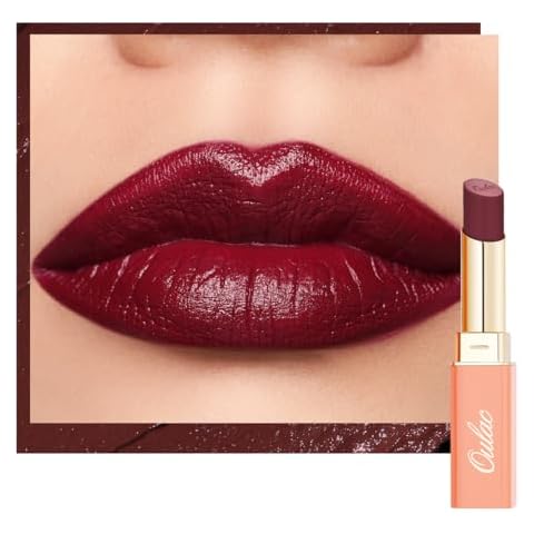 Oulac Burgundy Satin Lipstick - Long-Lasting Moisture Cover