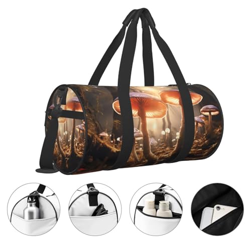 Sports Gym Bag for Women Men Travel Duffel Bag Tote Weekender Bag Carry on Overnight Bag for Travel Swimming Fitness Workout Sports Mushroom Duffle Bag3