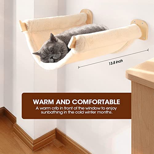 Anzome Cat Wall Hammock - A Wall-Mounted Shelf For Indoor Cats. A Perfect Piece Of Furniture For Your Feline To Sleep, Play, Climb & Lounge - Easily Holds Up To 40 Lbs (With Cotton Mat & Canvas) #TOP2