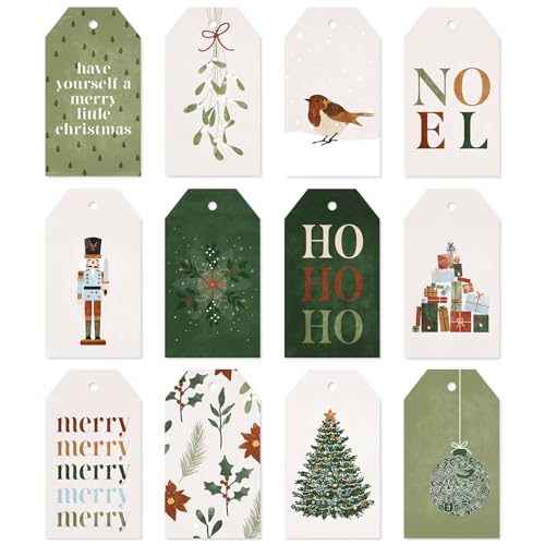 Étiquettes cadeaux de Noël Whaline en papier avec motifs casse-noisette et cordes lot de 120
