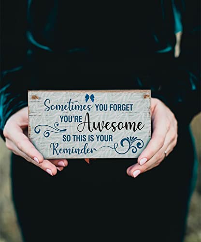 Yankario Inspirational Gifts For Women Friends Female Coworkers, Unique Birthday Gifts Thank You Gift Encouragement Gifts For Friends Bestie Girls, You Are Awesome Decor Sign 12"×6" #TOP4