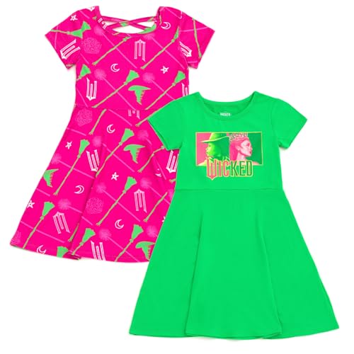 wicked Girls 2 Pack Skater Dresses Toddler to Big Kid Sizes (2T - 14-16)