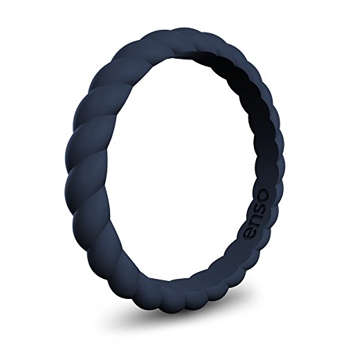 Image of Enso Rings Stackable Silicone Wedding Rings - Multiple Designs for Everyday Wear - Comfortable and Flexible