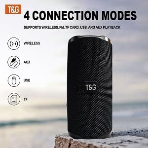 Позади view of T&G TG468 speaker showing covered ports