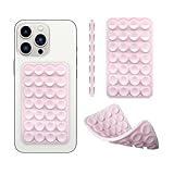 Silicone Double-Sided Suction Phone Case Detachable Mount, ASMR/Fidget Sticky Phone Grip Hands-Free Phone Accessories for Selfies & Videos, Trending TikTok items for iphone & Android(Small, Baby Pink)
