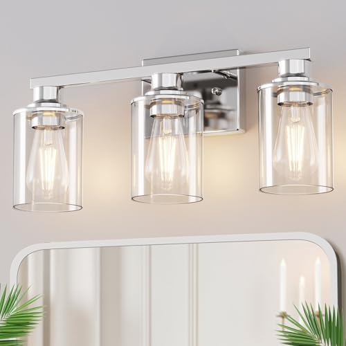 Image of DORESshop Bathroom Vanity Light Fixture Over Mirror Chrome Modern 3-Light