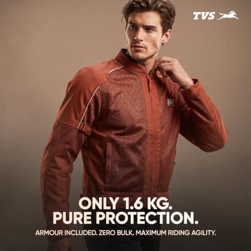 Image of TVS Ronin Edition Mesh Riding Jacket for Men | CE Level 2 Lightweight Back, Shoulder & Elbow Armours, 600D Protection, Lightweight Summer Motorcycle Jacket for Touring, City Riding