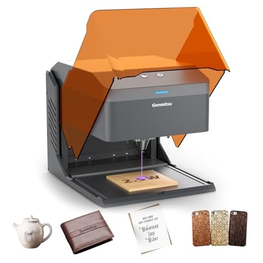 Genmitsu Kiosk 2.5W Laser Engraver, Light Weight & Portable Laser Engraver Machine, Home Laser engraver with Acrylic Enclosure for DIY Wood/Leather, 3.9 x 3.9inch Engraving Area, Laser Safety Class 1