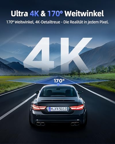 Cievie CIEVIE Dashcam Auto Vorne 4K, 1,5" IPS Display & 5G WiFi & 64GB Karte, 360° Drehbar Mini Dash Cam, Auto Kamera mit WDR Nachtsicht, 24/7 Parküberwachung, G-Sensor, Loop-Aufnahme, 170° Weitwinkel, C200 - Produktansicht 3 | Tages Deals