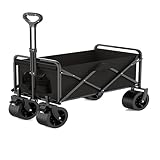 Ce chariot de jardin robuste dispose d'une capacité de charge impressionnante de 226,8 kg, grâce à son cadre en acier qui maintient sa forme sous pression. Le fond en bois renforcé offre une résistance accrue par rapport aux chariots standard. Idéal pour les événements en plein air, les concerts, les journées à la plage, le jardinage, le camping, le shopping et la pêche, il transporte efficacement les courses, les équipements de sport, et plus encore.