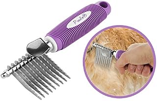 Poodle Pet Dematting Fur Rake Comb Brush Tool - with Long 2.5” Steel